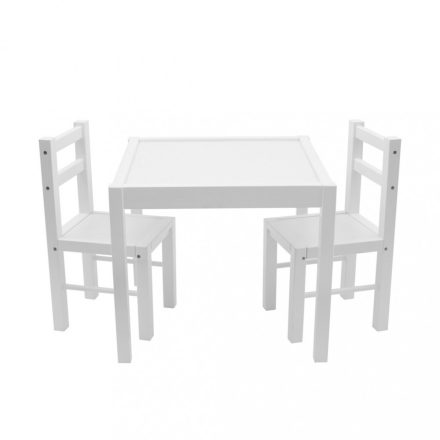 Gyerek fa asztal székekkel New Baby PRIMA fehér